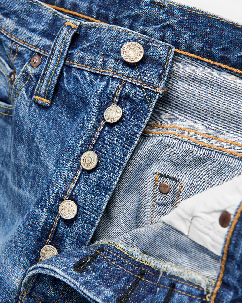 "Natural Used Indigo" 14oz Washed Selvedge Denim - Regular Straight Fit