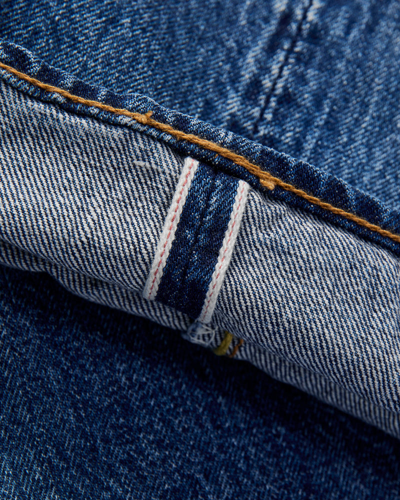 "Natural Used Indigo" 14oz Washed Selvedge Denim - Regular Straight Fit