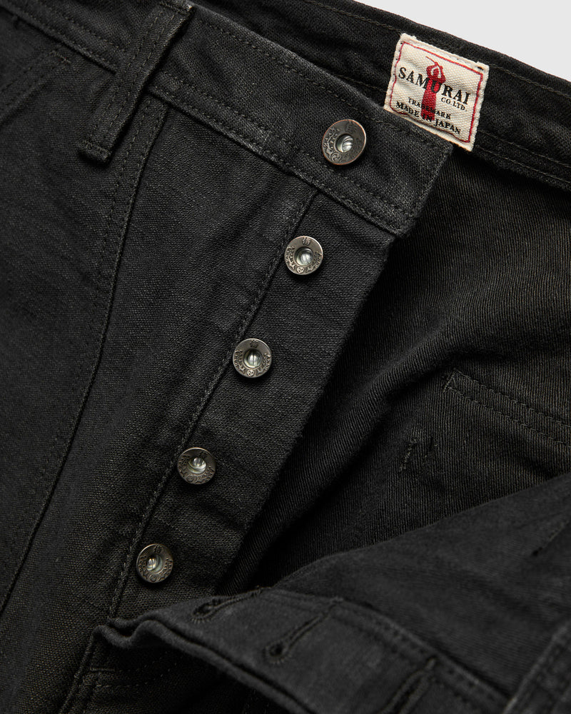 SJ52BK 15oz Heavyweight Selvedge Baker Pants in Black