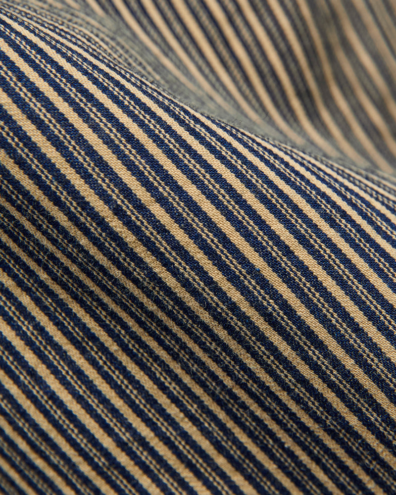 Dayton Short Sleeve Workshirt in Beige Stripe