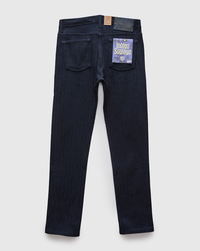 "Indigo Sugiaya" 12oz Herringbone Dobby Twill - Weird Guy Fit
