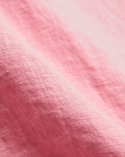 Linen Camp Collar Shirt in Rose