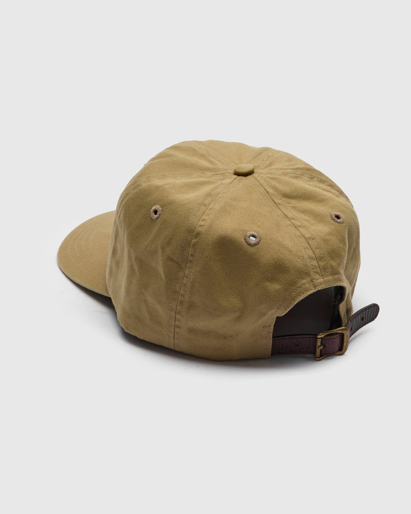 Double RL Logo Sportsman Cap in Khaki
