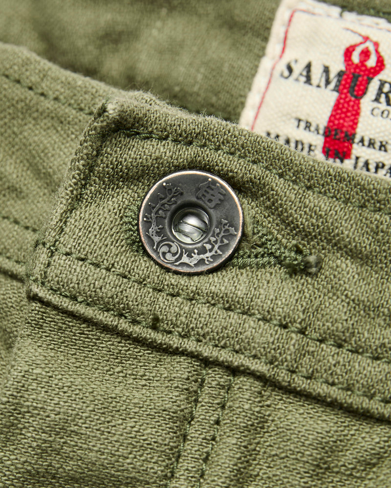 SJ52BP 15oz Heavyweight Selvedge Baker Pants in Olive