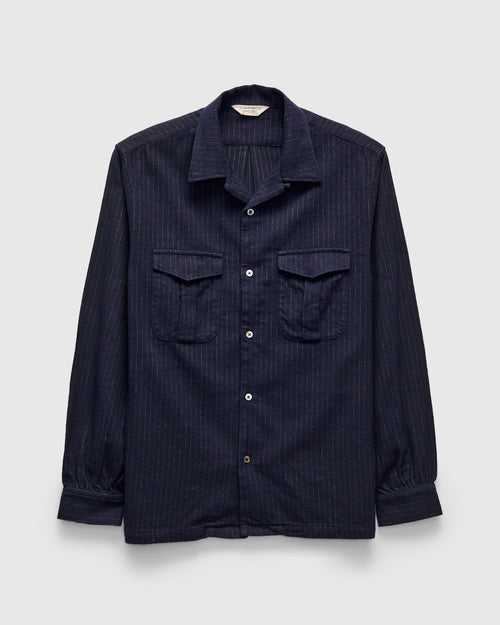 OR-5122 Striped Work Shirt in Navy