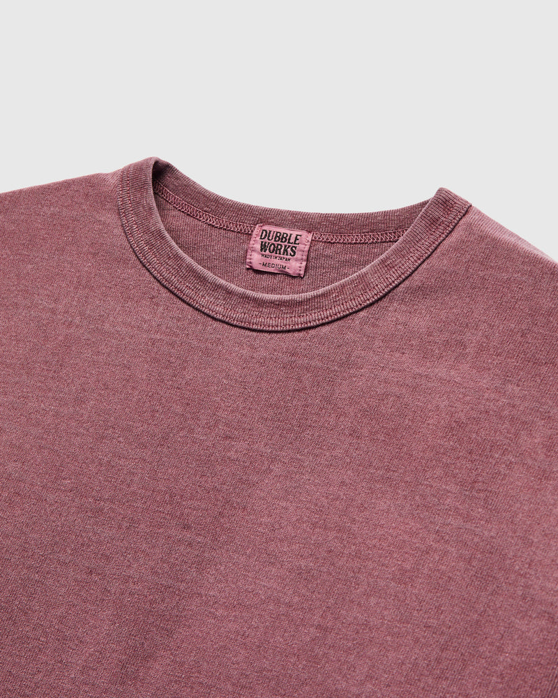 Stand Wheeler Long Sleeve Pigment-Dyed Tee in Bordeaux