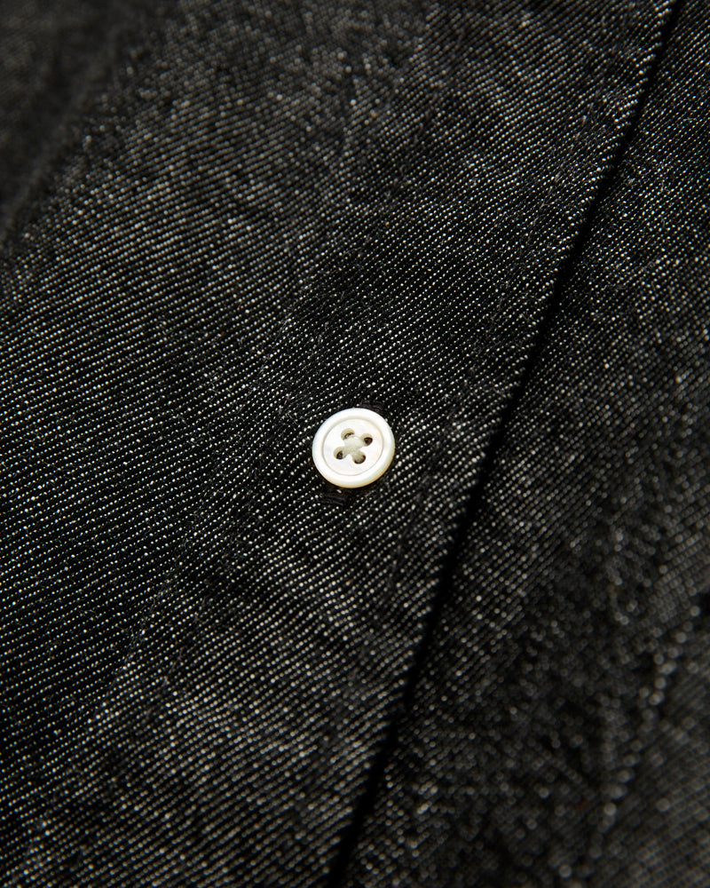 Denim Button-Down Shirt in Black White