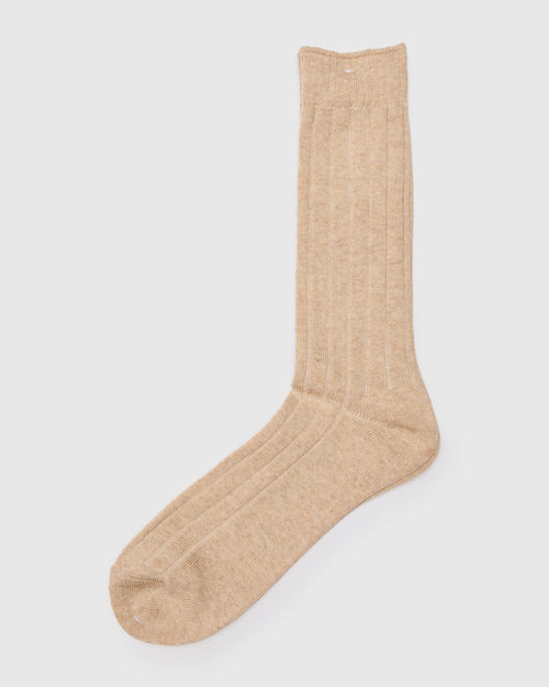 Bold Rib Crew in Beige