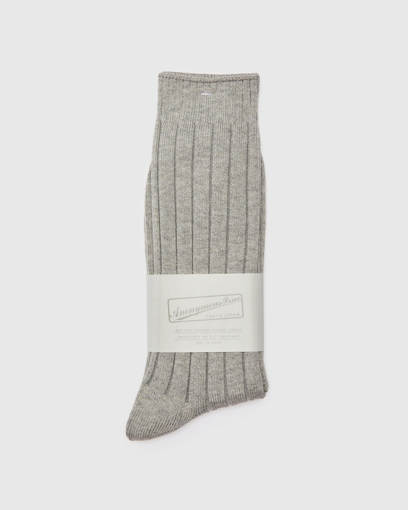 Bold Rib Crew in Grey