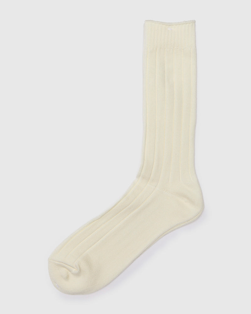 Bold Rib Crew in Off White