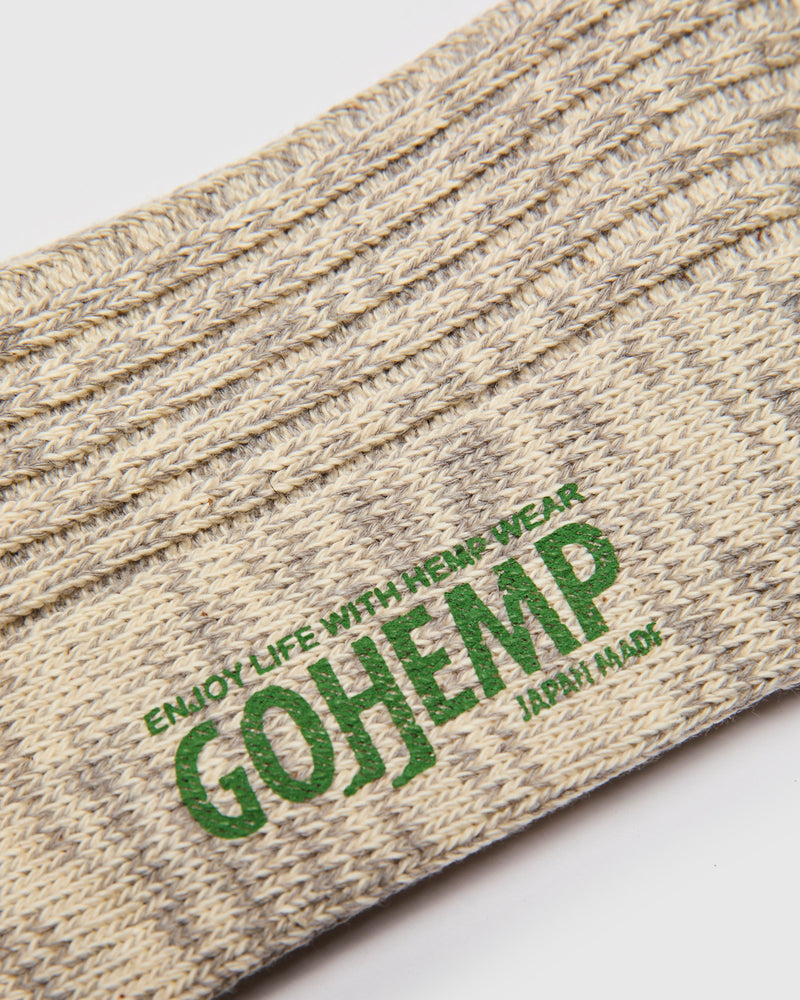"Go Hemp" Organic Cotton Crew Sock in Melange Grey