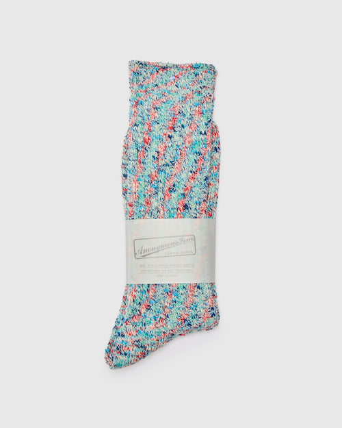 Homespun Yarn Crew Sock in Coral Reef