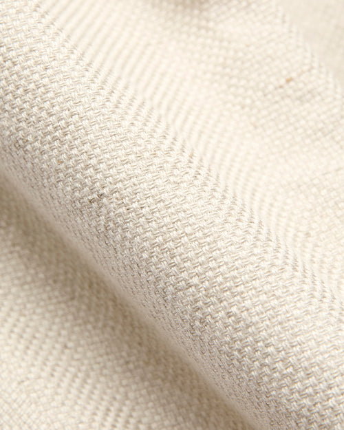 2-Pleats Cotton Linen Relax Trousers in Off White