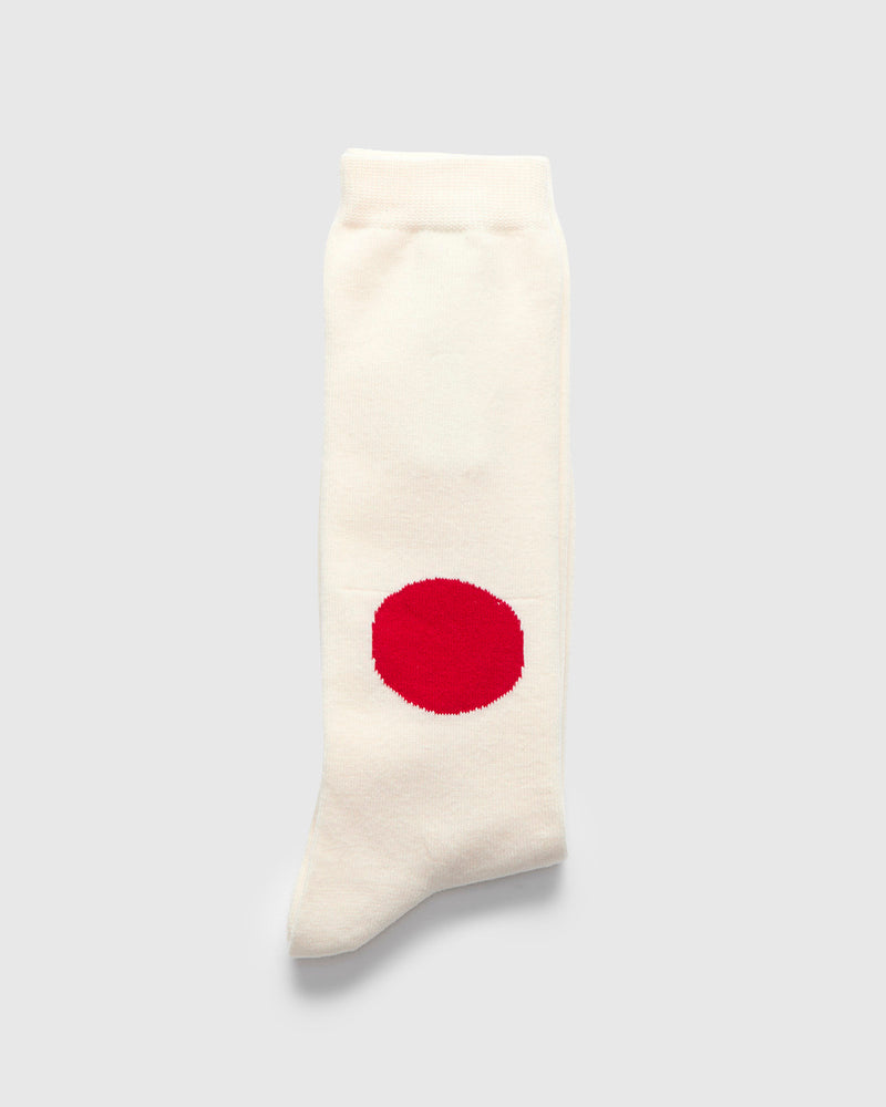 Japanese Flag Socks in Natural