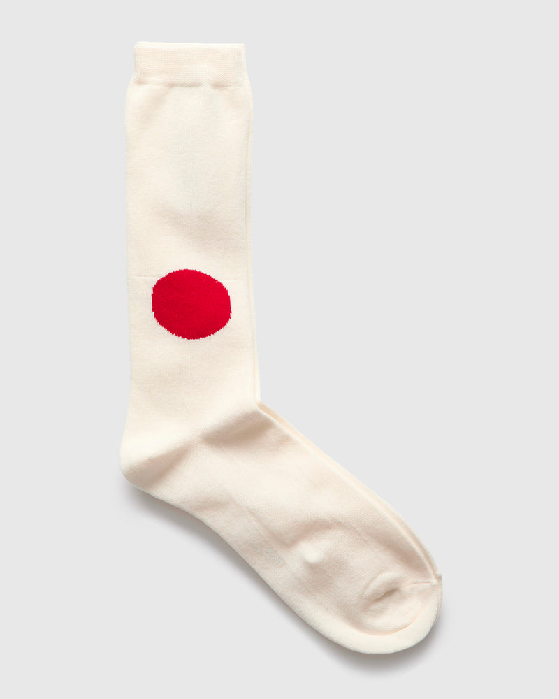 Japanese Flag Socks in Natural