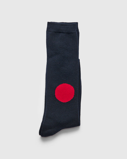 Japanese Flag Socks in Navy