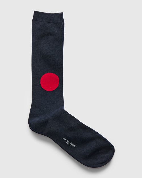 Japanese Flag Socks in Navy