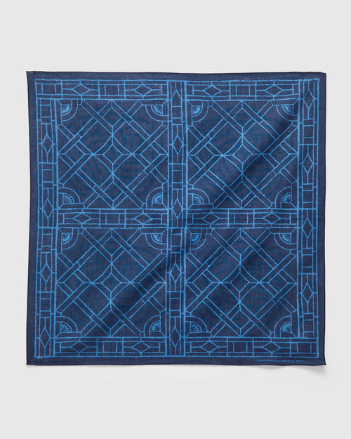 "Mizuhiki Geometric" Bandanna in Dark Navy