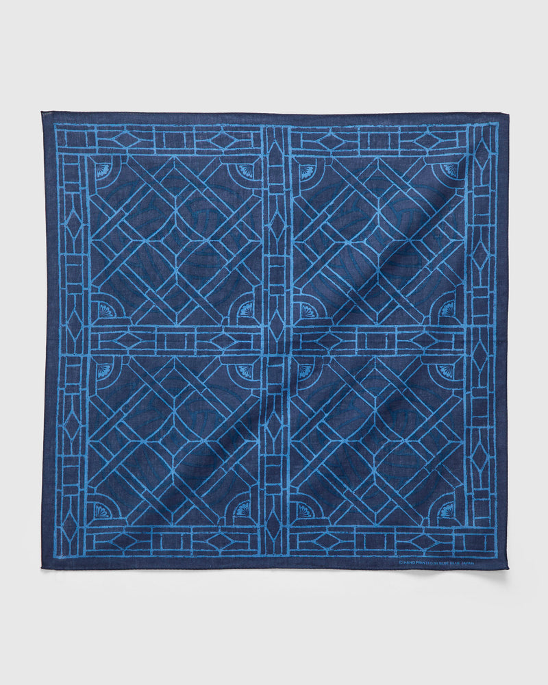 "Mizuhiki Geometric" Bandanna in Dark Navy