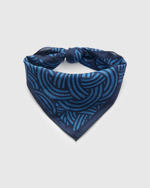 "Mizuhiki Knot" Bandanna in Dark Navy