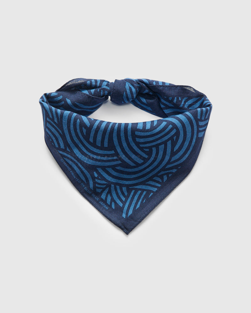 "Mizuhiki Knot" Bandanna in Dark Navy