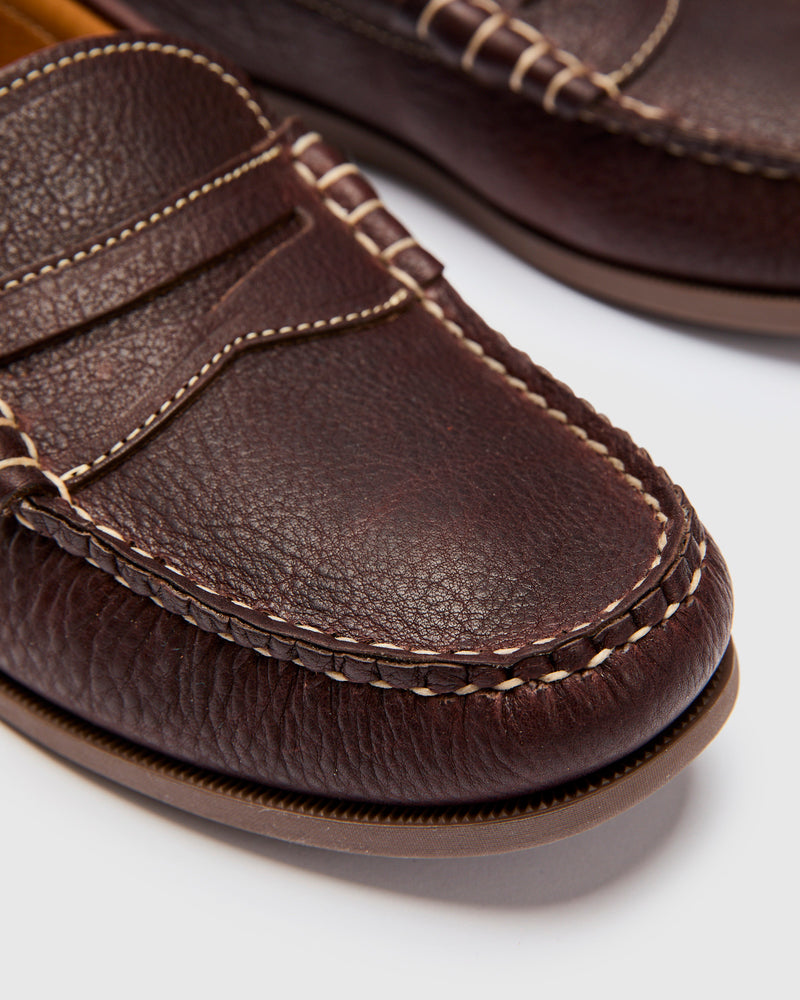 Beefroll Penny Loafer in Chocolate Grizzly