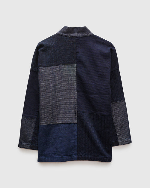 Patchwork Haori Jacket in Indigo Rinse