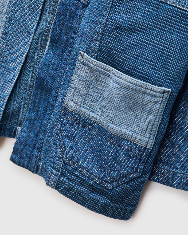Patchwork Haori Jacket in Indigo 3-Year Wash