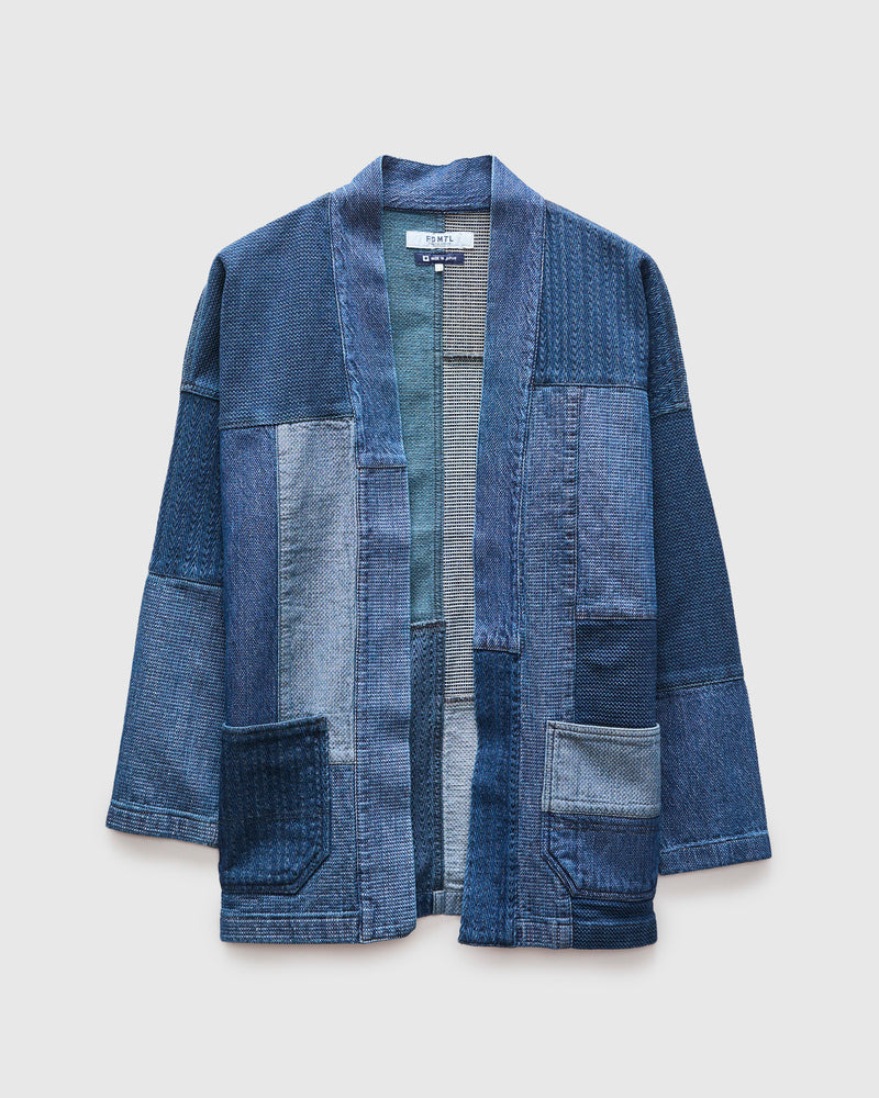 Patchwork Haori Jacket in Indigo 3-Year Wash