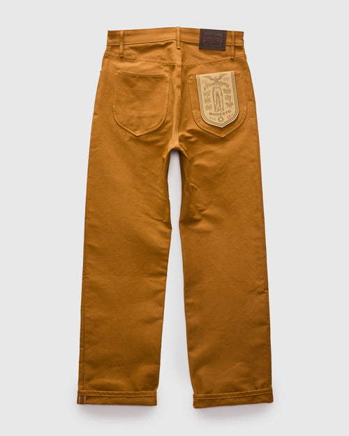 "Modesto" 15oz Camel Selvedge Duck Pant - Wide Straight Fit