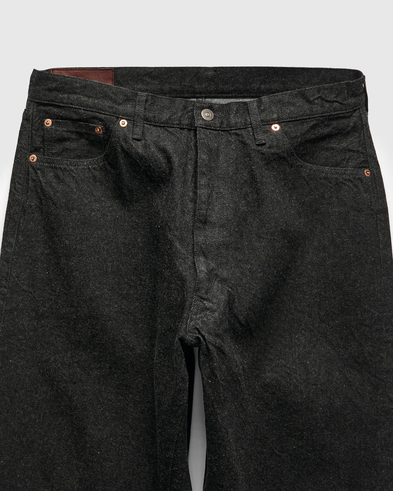 5P Zipper Front Denim Pants in Black One Wash