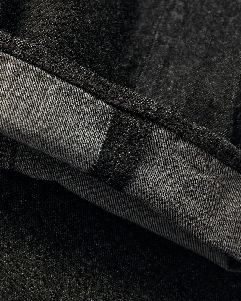 5P Zipper Front Denim Pants in Black One Wash