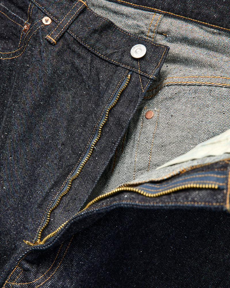 5P Zipper Front Denim Pants in Indigo One Wash