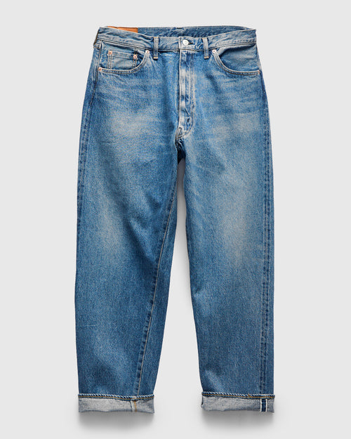 5P Zipper Front Denim Pants in Indigo Vintage Wash