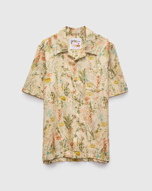 "Flowers Painting" Aloha Shirt in Natural