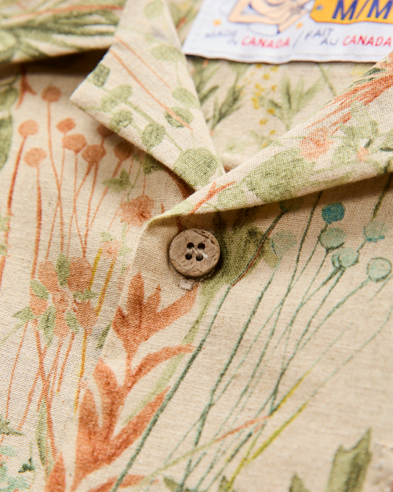 "Flowers Painting" Aloha Shirt in Natural