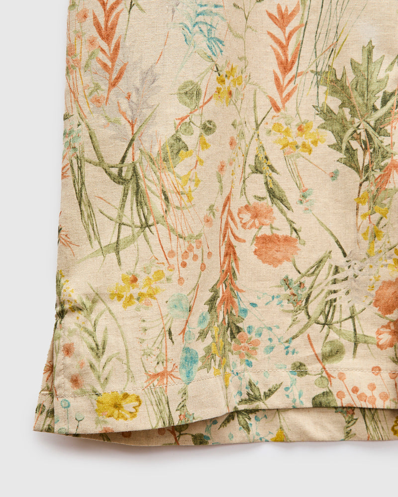 "Flowers Painting" Aloha Shirt in Natural
