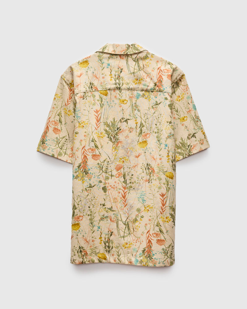 "Flowers Painting" Aloha Shirt in Natural
