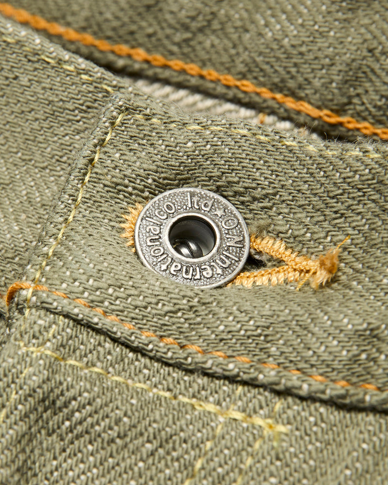 266-OLD18 "Olive" 18oz Low Tension Olive Selvedge Denim - Relaxed Straight Fit
