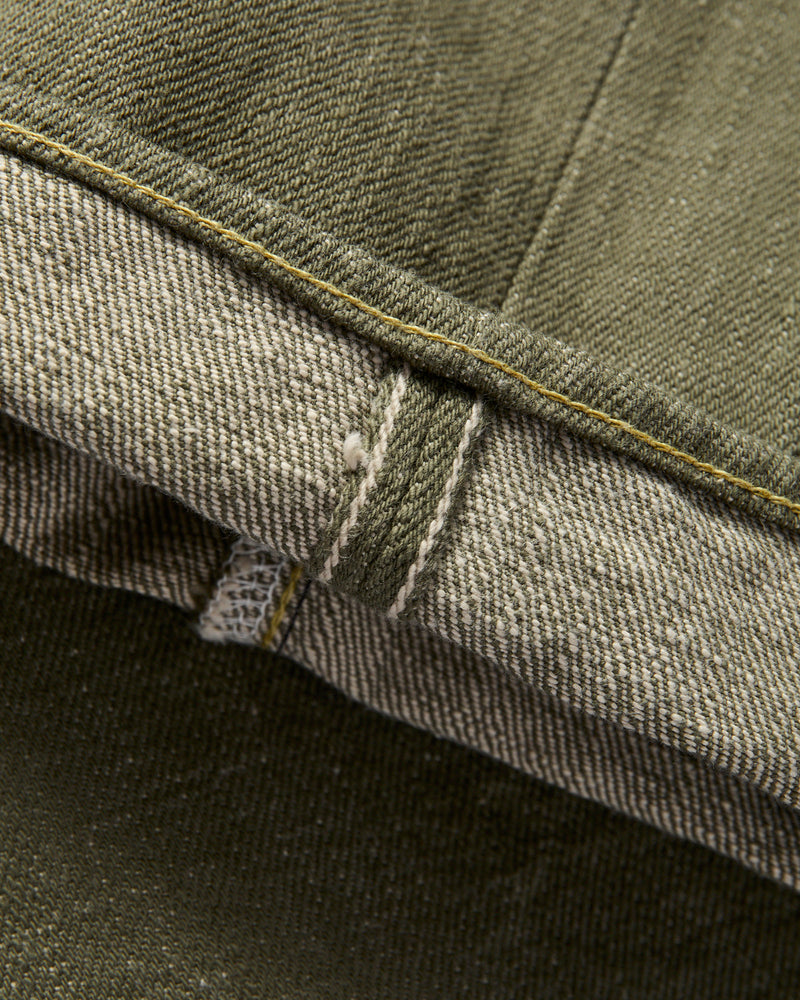 266-OLD18 "Olive" 18oz Low Tension Olive Selvedge Denim - Relaxed Straight Fit