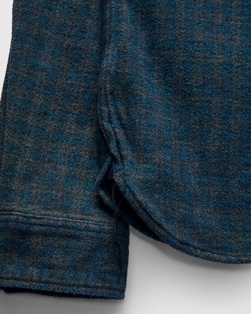 Indigo Overdye Cotton Tweed Shirt in Green Check