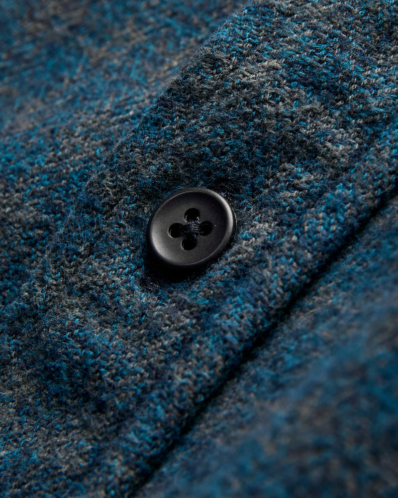 Indigo Overdye Cotton Tweed Shirt in Green Check
