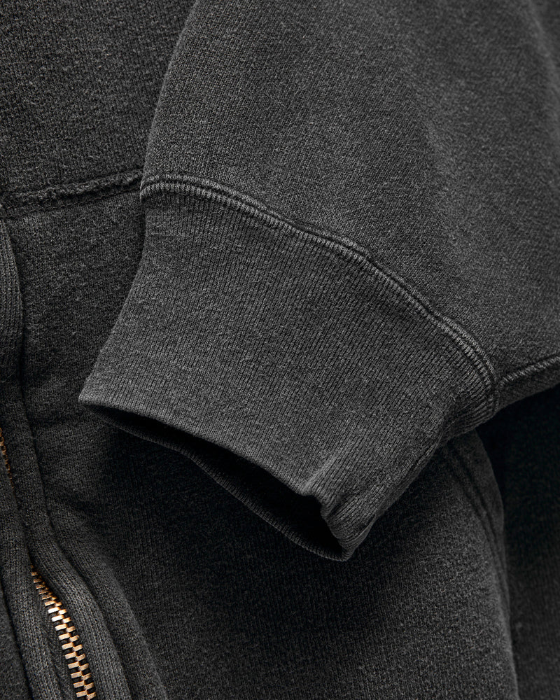 14G Brushed Fleece Zip Hoodie in Black