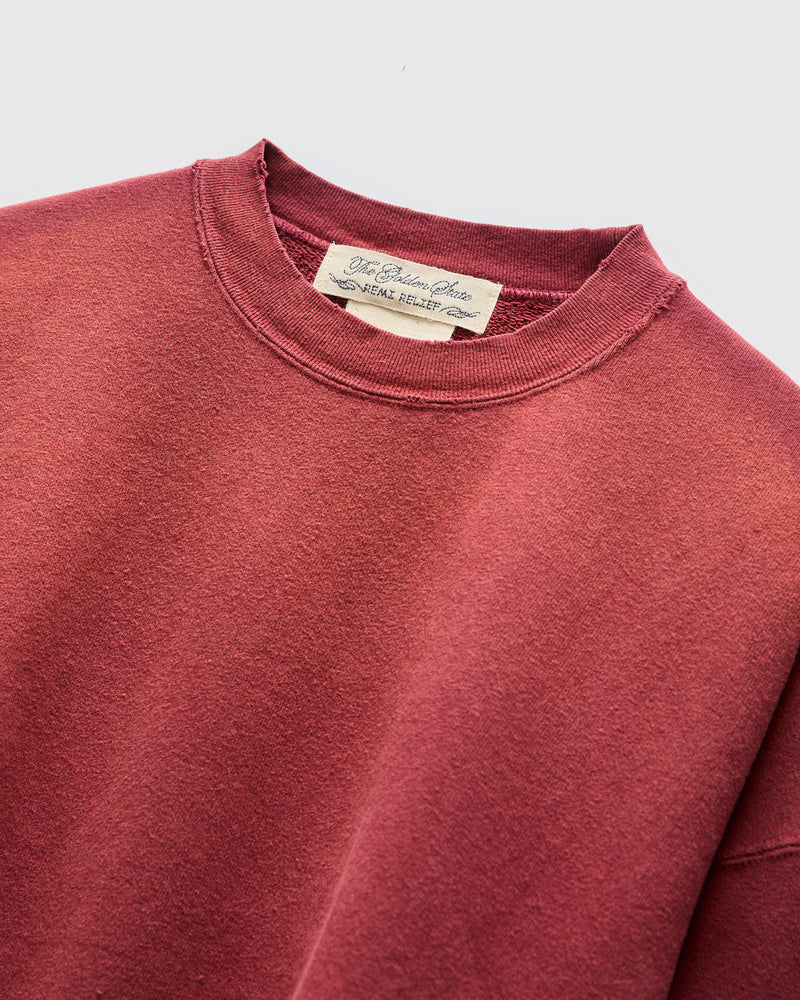 "3-Fly" Special Finish Fleece Crewneck in Bordeaux