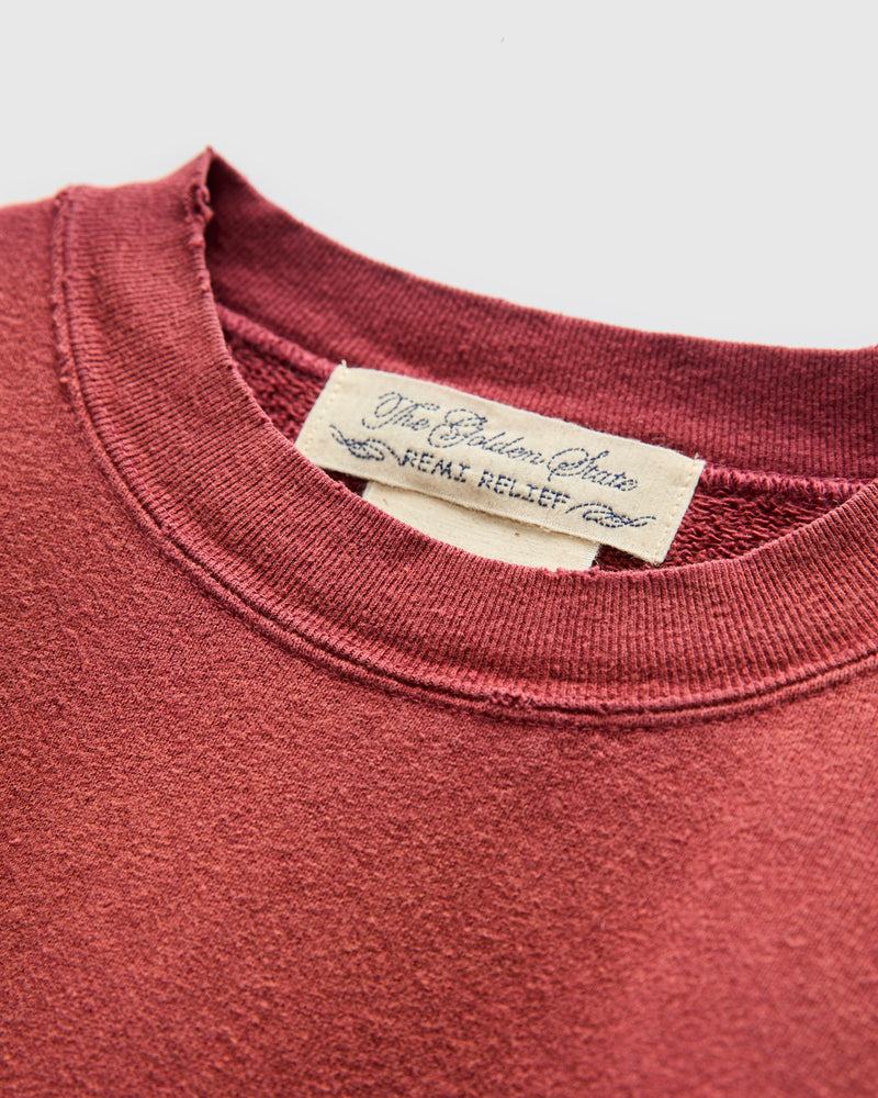 "3-Fly" Special Finish Fleece Crewneck in Bordeaux