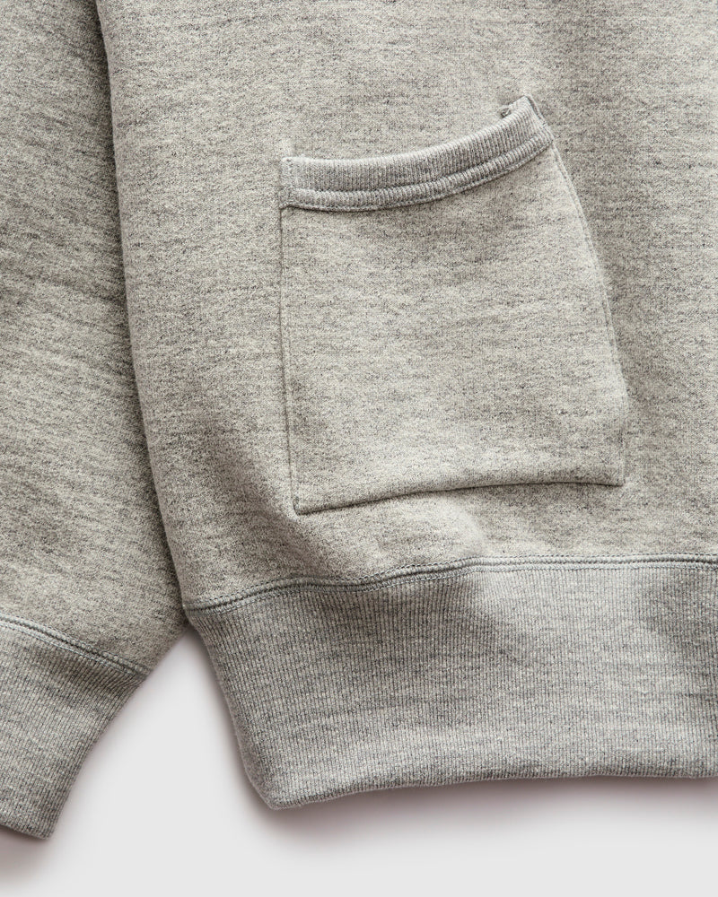 12oz Ball Park Zip Hooded Sweatshirt in Melange Grey