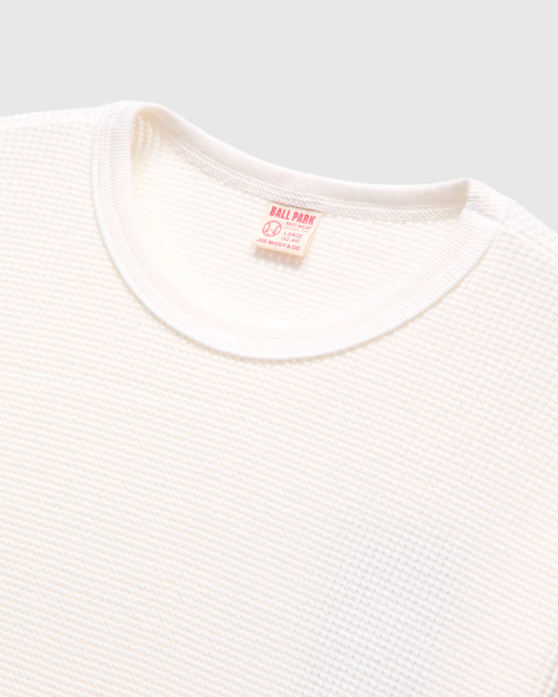 Ball Park Waffle Thermal Shirt in White
