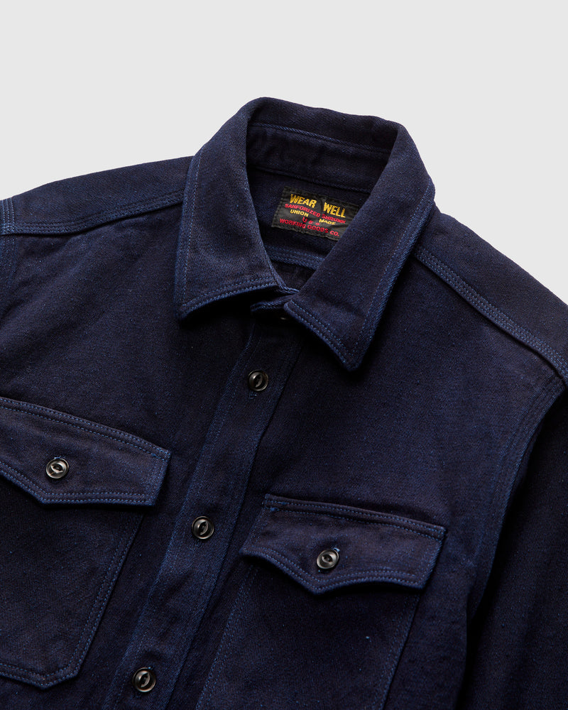 Extra Heavy Tricotine Shirt in Indigo