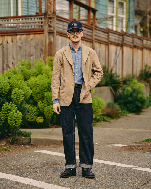 Light Bedford Jacket in Khaki Cotton Ripstop