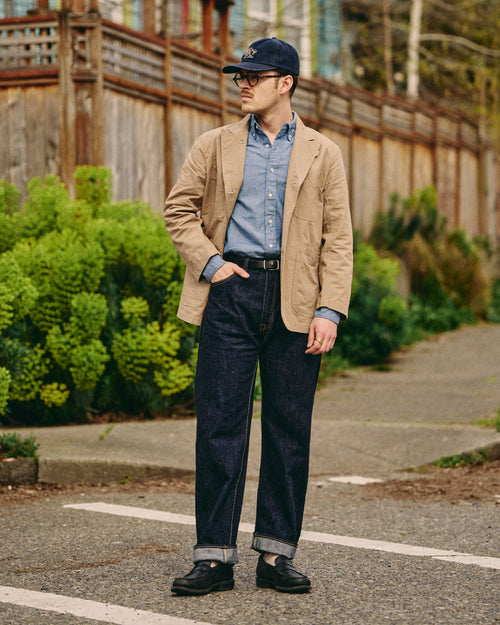 XX-002 14oz Rinsed Selvedge Denim - Piped Straight Fit